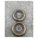 Two Vintage Glass Coasters