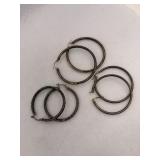 Lot Sterling Silver Hoop Earrings