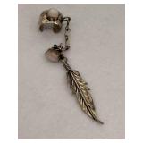Navajo Sterling Silver Ear Cuff with a Dangling