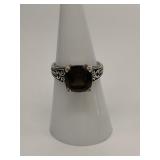 925 Sterling Silver Brown Smoky Quartz Stone Size