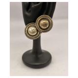 Mexican Sterling Silver Domed Button Earrings
