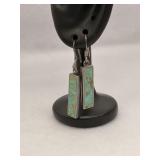 Sterling Silver Rectangular Dangle Earrings
