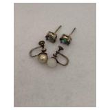 Lot of 2 Sterling Silver Earrings