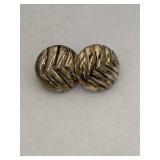 Vintage Sterling Silver Button Style Earrings