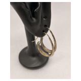Vintage Sterling Silver Swirl Style Hoop Earrings