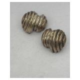 Vintage 925 Sterling Silver Shell Shaped Earrings