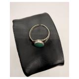 Sterling Silver Ring Size 6.5 Turquoise Cabochon