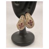Vintage Style Earrings Sterling Silver Pink