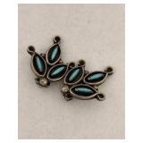 Vintage Zuni Sterling Silver Earrings Clip Ons