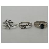 Size 7.25 925 Music Note and Assorted Ring Lot