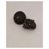 Vintage Sterling Silver Button Earrings