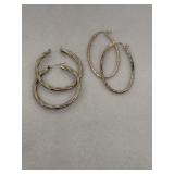 Lot of 2 925 Sterling Silver Hoop Earrings