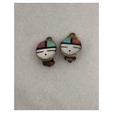 Zuni Sterling Silver Clip On Earrings