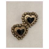 925 Taxco Sterling Silver Heart Shaped Black Onyx