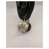 925 Sterling Silver Wide Diamond Cut Hoop