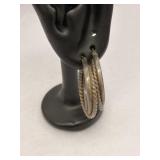 Sterling Silver Twisted Rope Hoop Earrings