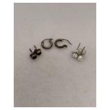 Lot of Sterling Silver Studs and Hoop Earrings