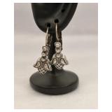 Vintage Sterling Silver Floral Bud Drop Earrings