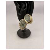 Mexican Sterling Silver Abalone Shell Earrings