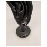 Sterling Silver Single Blue Sapphire Stud