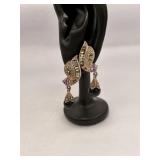 Sterling Silver Dangle Earrings Marcasite Stones