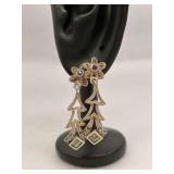 Vintage Sterling Silver Dangle Earrings Amethyst