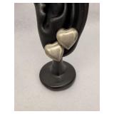 Sterling Silver Puffed Heart Shaped Stud Earrings