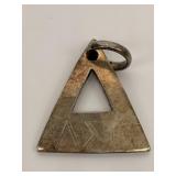 Sterling Silver Triangular Charm with Greek