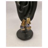Vintage Sterling Silver Tanzanite Earrings
