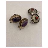 Lot of 2 Vintage 925 Sterling Silver Earrings