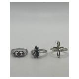 925 Size 7.75 Assorted Sterling Ring Lot