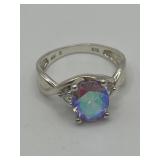 Size 7.75 Glittering Purple Gemstone 925 Ring
