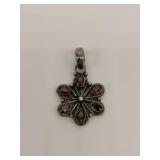 Vintage Sterling Silver Flower Pendant