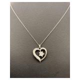 Sterling Silver and Cubic Zirconia Heart Shaped