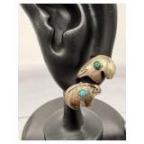 925 Native American Sterling Silver Bear Earrings