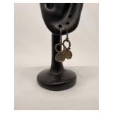 925 Sterling Silver Hammered Oxidized Circle Disk