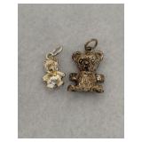 Sterling Silver Bear Charms Lot of 2