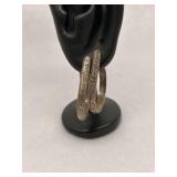 Western Floral Sterling Silver Hoop Earrings