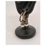 Sterling Silver Hoop Earrings Huggie with Pearl