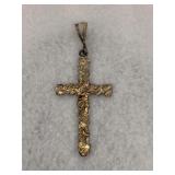 925 Sterling Silver Nugget Cross Pendant