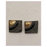 Sterling Silver Two Tone Bali Style Earrings