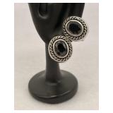 925 Sterling Silver Black Stone Oval with