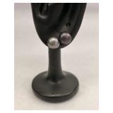 Sterling Silver Black Pearl Like Stud Earrings