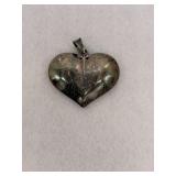 925 Sterling Silver Puffy Heart Pendant