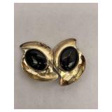 Taxco Mexican Sterling Silver Earrings Black Onyx