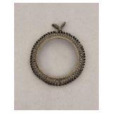 Vintage Sterling Silver Round Pendant
