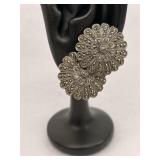 Vintage Sterling Silver Daisy Flower Earrings