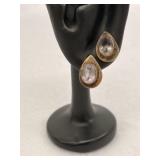 Sterling Silver Stud Earrings Rose Cut Gemstone