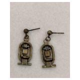 Sterling Silver Egyptian Style Drop Earrings