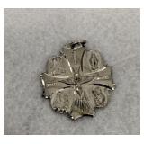 Sterling Silver 4 Way Catholic Medal Pendant